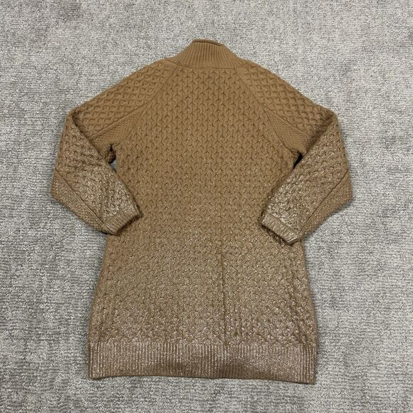 Anthropologie Pilcro Fisherman Tunic Sweater Dress Small Tan Gold Chunky Knit - Picture 9 of 11